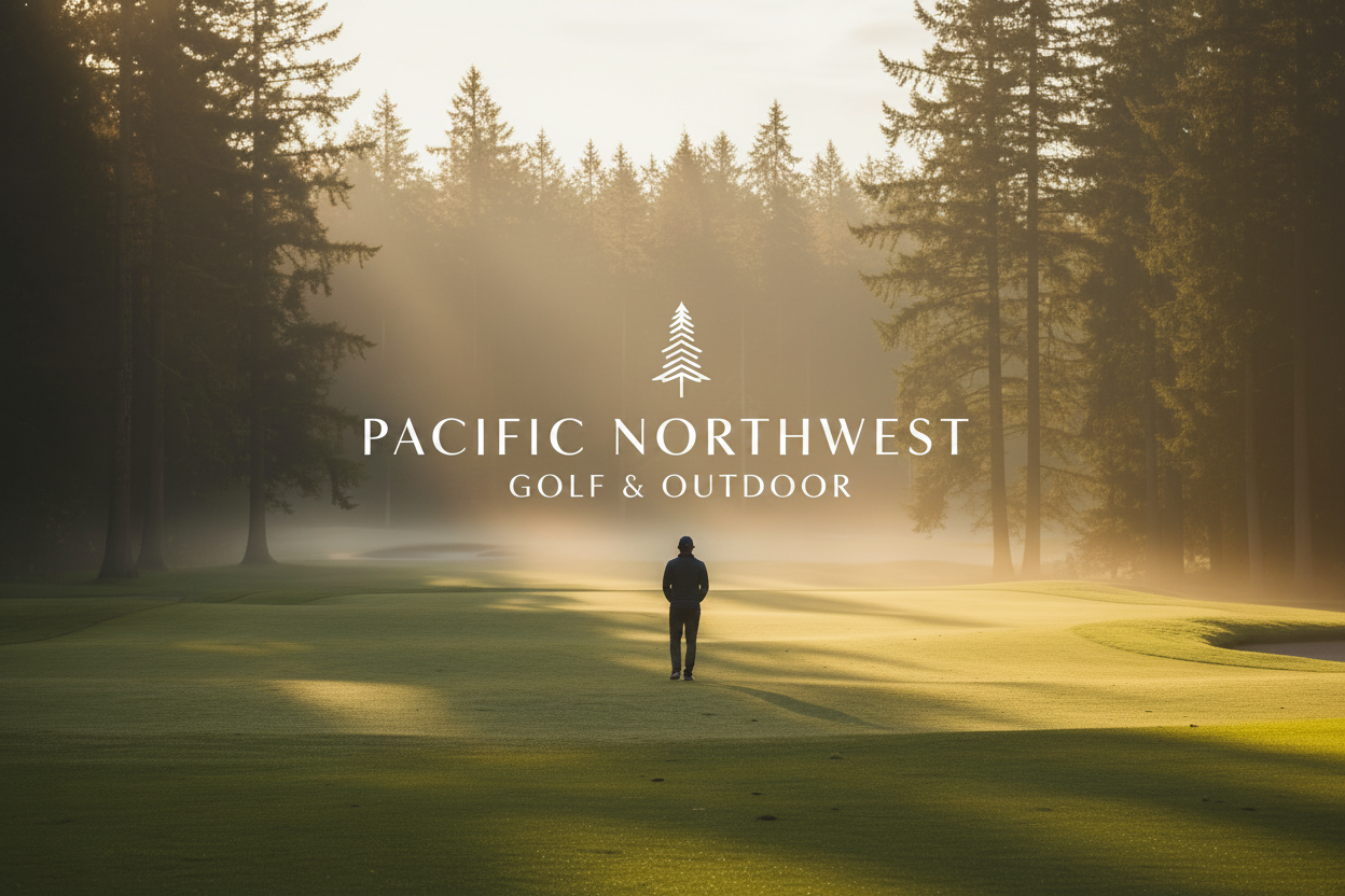 Navy Legacy Hat with Willamette and West heron mark in a Pacific Northwest setting